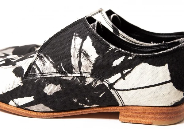 【SALE】ヨウジヤマモトディスコード Yohji yamamoto discord グラフィックキャンバススリッポン 黒白2（22.5位） K-63851_012