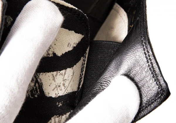 【SALE】ヨウジヤマモトディスコード Yohji yamamoto discord グラフィックキャンバススリッポン 黒白2（22.5位） K-63851_013