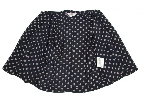 【SALE】コムコム コムデギャルソンCOMME des GARCONS フリースポケットドットポリシフォンブラウス 紺グレーXS K-63876_012