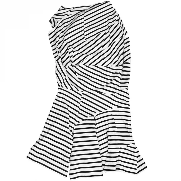 【SALE】ジュンヤワタナベ コムデギャルソンJUNYA WATANABE COMME des GARCONS ボーダー変形パッチワークワンピース 黒白XS K-63887_013