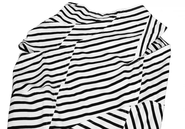 【SALE】ジュンヤワタナベ コムデギャルソンJUNYA WATANABE COMME des GARCONS ボーダー変形パッチワークワンピース 黒白XS K-63887_003