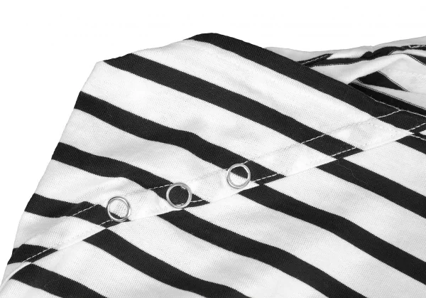 【SALE】ジュンヤワタナベ コムデギャルソンJUNYA WATANABE COMME des GARCONS ボーダー変形パッチワークワンピース 黒白XS K-63887_005