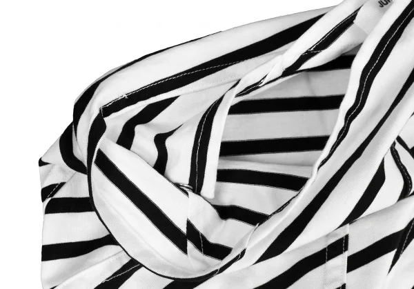 【SALE】ジュンヤワタナベ コムデギャルソンJUNYA WATANABE COMME des GARCONS ボーダー変形パッチワークワンピース 黒白XS K-63887_006