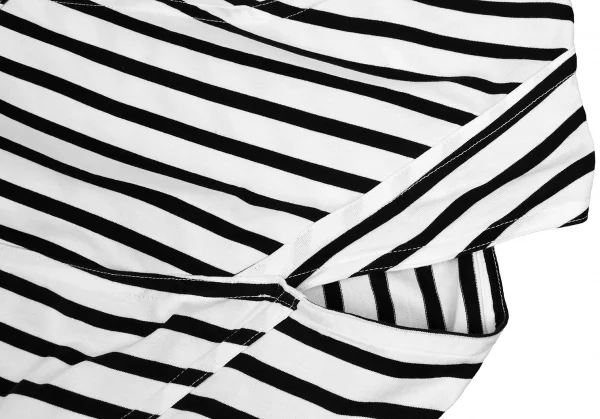 【SALE】ジュンヤワタナベ コムデギャルソンJUNYA WATANABE COMME des GARCONS ボーダー変形パッチワークワンピース 黒白XS K-63887_008