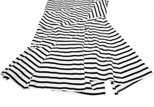 【SALE】ジュンヤワタナベ コムデギャルソンJUNYA WATANABE COMME des GARCONS ボーダー変形パッチワークワンピース 黒白XS K-63887_009