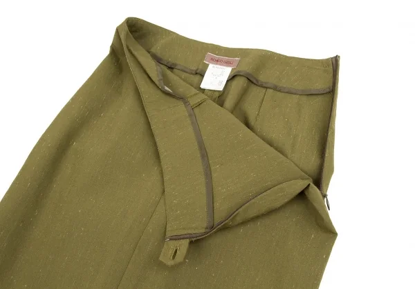 【SALE】ロメオジリROMEO GIGLI シルク混レーヨンストレッチスカート 淡 カーキM位 K-63999_005
