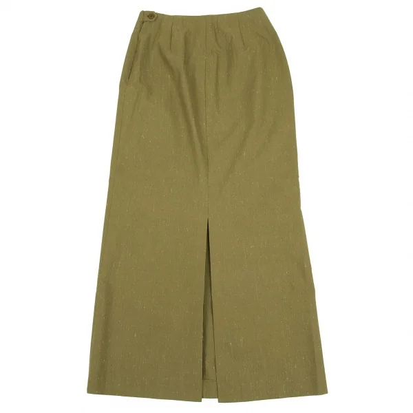 【SALE】ロメオジリROMEO GIGLI シルク混レーヨンストレッチスカート 淡 カーキM位 K-63999_007