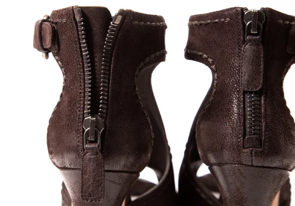 【SALE】プラダPRADA ベルテッドヒールサンダル 濃茶34（22位） K-64111_010