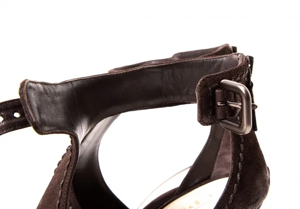 【SALE】プラダPRADA ベルテッドヒールサンダル 濃茶34（22位） K-64111_008