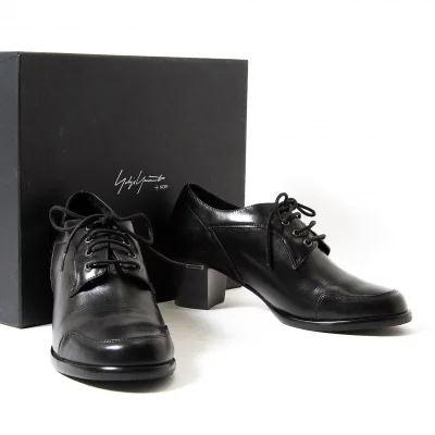 ワイズY's チャンキーヒールレザーシューズ