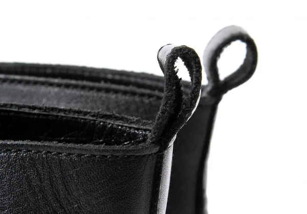 【SALE】ワイズY's レザーチャンキーヒールアンクルブーツ 黒2（22.5位） K-64194_010