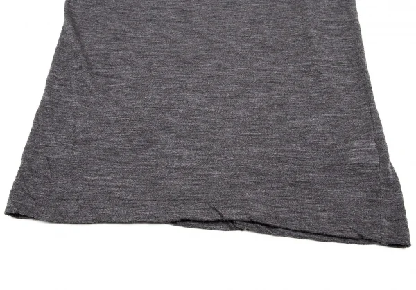 【SALE】ワイズ ピンクY’s PINK ラグラン袖アシンメトリーデザイン切替ウールニットソー 杢グレー茶2 K-64234_009