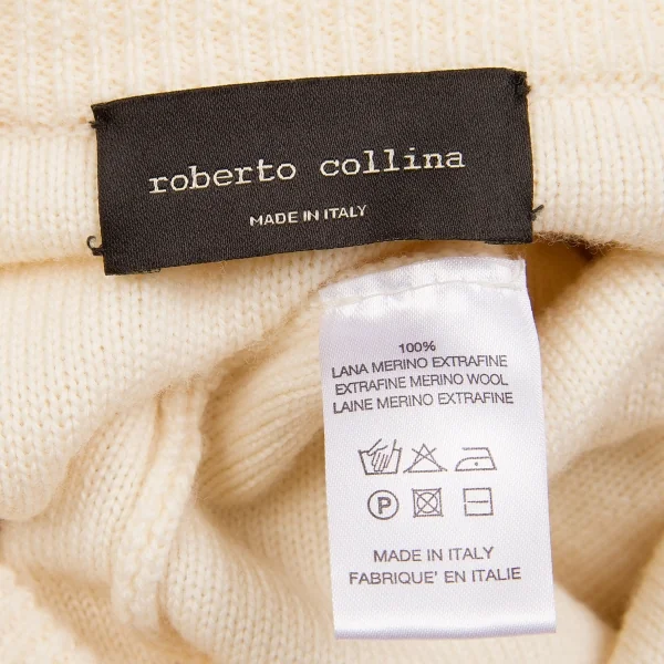 【SALE】ロベルトコリーナroberto collina 起毛ウール裾ドローコードビッグシルエットニット 生成りM位 K-64364_012