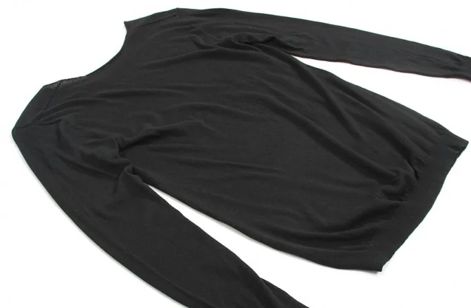 HELMUT LANG cotton rayon silk long sleeve tops K-4607_006