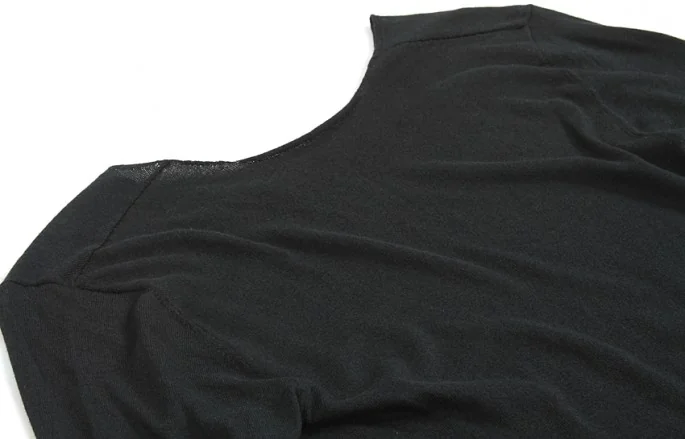 HELMUT LANG cotton rayon silk long sleeve tops K-4607_007