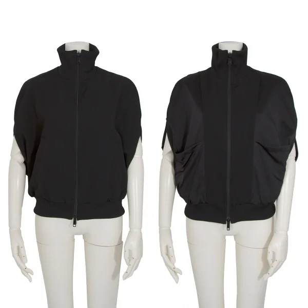 【SALE】レギュレーション ヨウジヤマモトREGULATION yohji yamamoto ウールギャバリバーシブルポンチョ 黒2 K-64399_001