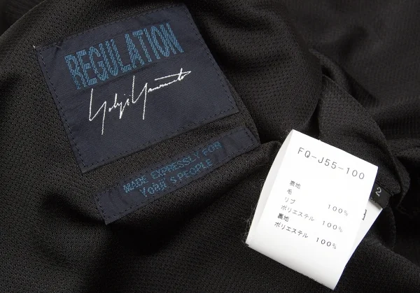 【SALE】レギュレーション ヨウジヤマモトREGULATION yohji yamamoto ウールギャバリバーシブルポンチョ 黒2 K-64399_018