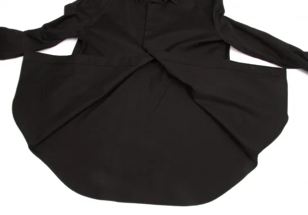 新品!【SALE】新品！ヨウジヤマモト ファムYohji Yamamoto FEMME コットンエンブロイダリーレースカフスブラウス 黒紺2 K-64464_010