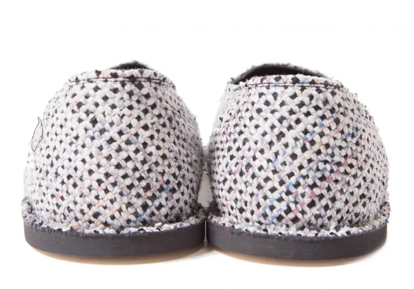 【SALE】ヨウジヤマモト ファムYohji Yamamoto FEMME シルクツイードフラットシューズ グレーミックスL（24位） K-64474_009