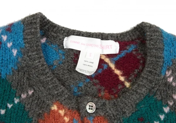 COMME des GARCONS SHIRT Argyle Wool Cardigan K-64505_004