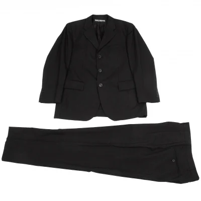 イッセイミヤケ メン ホワイトレーベルISSEY MIYAKE MEN WHITELABEL ウールセットアップスーツ 黒