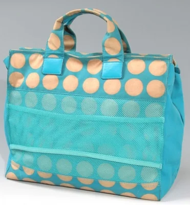 ISSEY MIYAKE dyed polka dots canvas tote bag