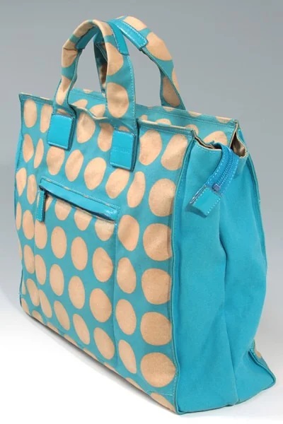 ISSEY MIYAKE dyed polka dots canvas tote bag K-4631_003
