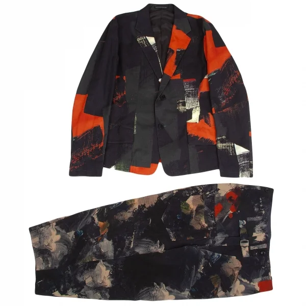 ヨウジヤマモト プールオムYohji Yamamoto POUR HOMME 朝倉優佳ペイントセットアップスーツ