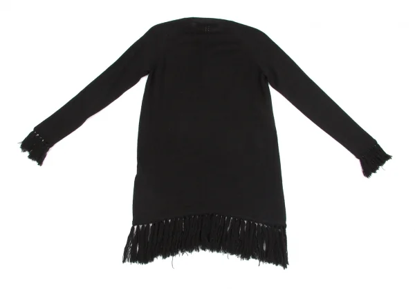 【SALE】ジュンヤワタナベ コムデギャルソンJUNYA WATANABE COMME des GARCONSウールフリンジ切替ニット 黒M K-64651_010