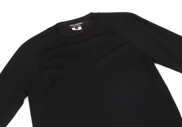 【SALE】ジュンヤワタナベ コムデギャルソンJUNYA WATANABE COMME des GARCONSウールフリンジ切替ニット 黒M K-64651_003