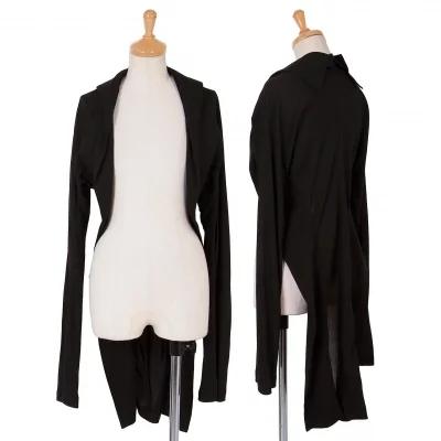 ヨウジヤマモト ファムYohji Yamamoto FEMME レーヨンシースルーロングボレロジャケット 黒