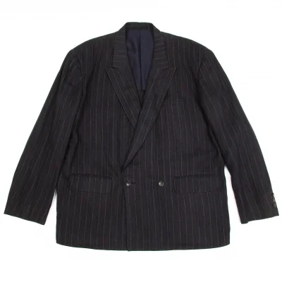 コムデギャルソン オムプリュスCOMME des GARCONS HOMME PLUS ストライプダブルジャケット 紺