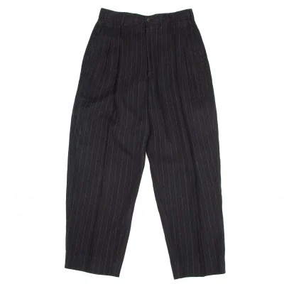 コムデギャルソン オムプリュスCOMME des GARCONS HOMME PLUS タックストライプパンツ 紺