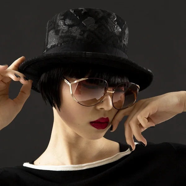 【SALE】カシラCA4LA ラバープリントトップハット 黒 K-64760_013