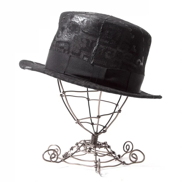 【SALE】カシラCA4LA ラバープリントトップハット 黒 K-64760_003