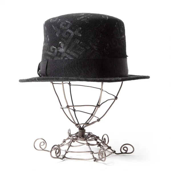 【SALE】カシラCA4LA ラバープリントトップハット 黒 K-64760_004