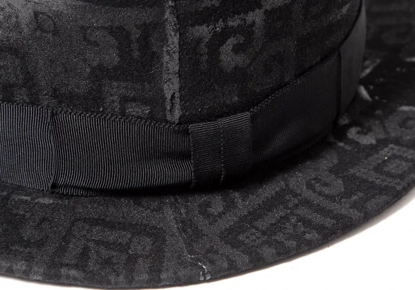 【SALE】カシラCA4LA ラバープリントトップハット 黒 K-64760_005