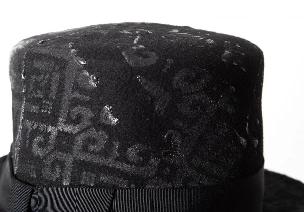 【SALE】カシラCA4LA ラバープリントトップハット 黒 K-64760_007