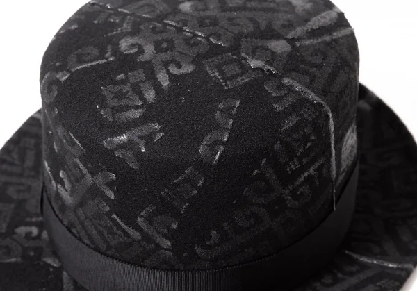 【SALE】カシラCA4LA ラバープリントトップハット 黒 K-64760_008