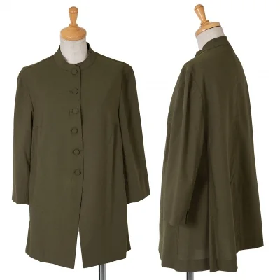 ロメオジリROMEO GIGLI ナイロンキュプラスタンドカラージャケット カーキ