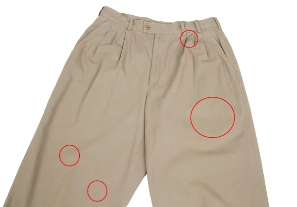 パパス　ベージュスラックス PAPAS パパス タグ付き スリータック スラックスパンツ L
