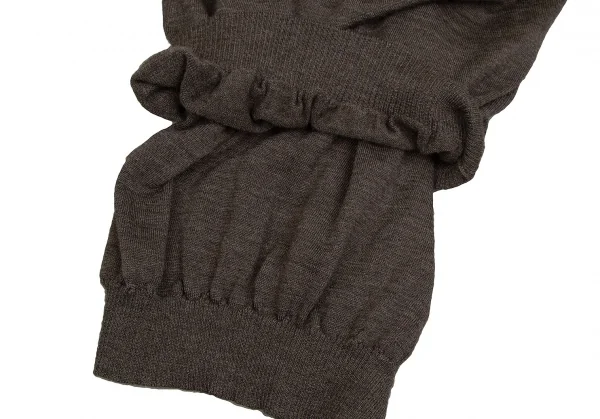 【SALE】ジュンヤワタナベ コムデギャルソンJUNYA WATANABE COMME des GARCONS ネックパール装飾レイヤード半袖ニット 杢モカM位 K-65031_011