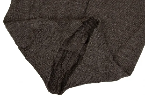 【SALE】ジュンヤワタナベ コムデギャルソンJUNYA WATANABE COMME des GARCONS ネックパール装飾レイヤード半袖ニット 杢モカM位 K-65031_015