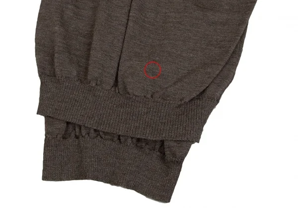 【SALE】ジュンヤワタナベ コムデギャルソンJUNYA WATANABE COMME des GARCONS ネックパール装飾レイヤード半袖ニット 杢モカM位 K-65031_009