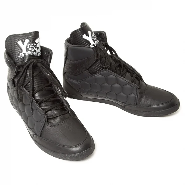 Y-3 WORLD CUP HONJA HIGH M2042 Leather Sneakers Black US 7.5 K-65085_001