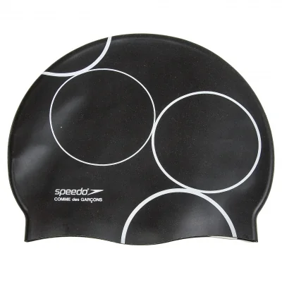 新品ですが…！コムデギャルソン×スピードCOMME des GARCONS×SPEEDO サークルプリントスイムキャップ 黒