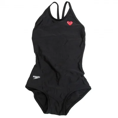 新品!プレイ コムデギャルソン×スピードPLAY COMME des GARCONS×SPEEDO ハートワッペンスイムウェア 黒