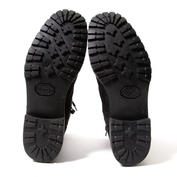 ドルチェ&ガッバーナDOLCE&GABBANA オイルドレザーコンバットブーツ 黒6(26.5位) K-65248_011