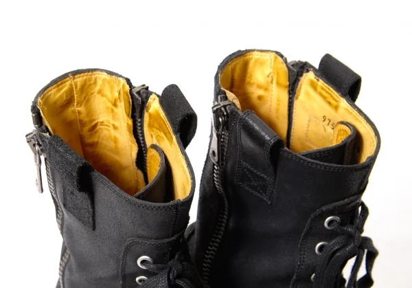 ドルチェ&ガッバーナDOLCE&GABBANA オイルドレザーコンバットブーツ 黒6(26.5位) K-65248_015