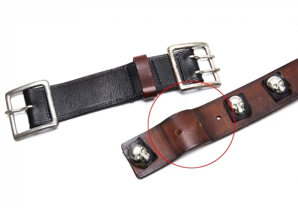 ディースクエアードDSQUARED2 スカルコンチョレザーベルト 黒 (K-65251)